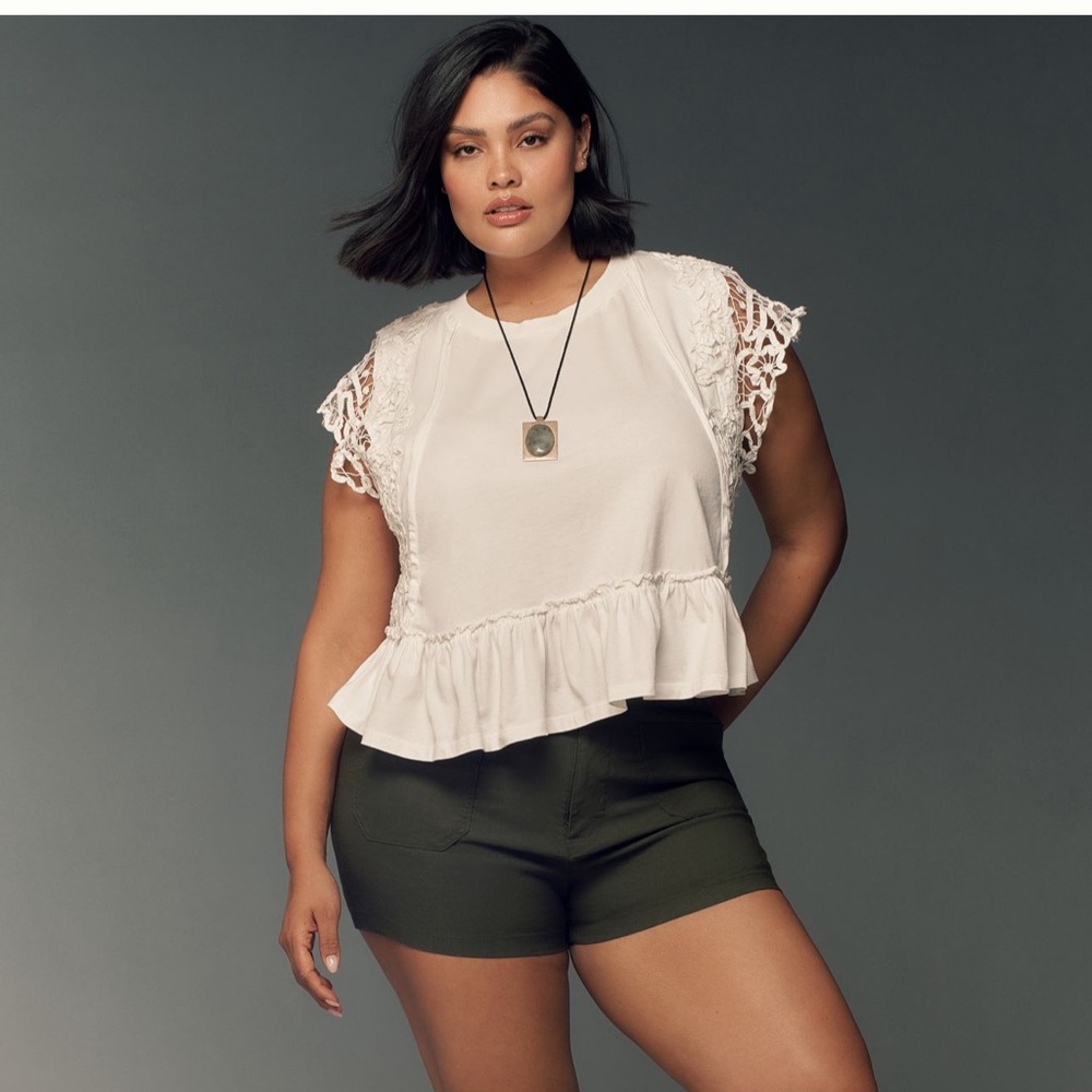 Anthropologie Babydoll Lace Top